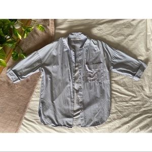 Cotton On Blue and White Striped Oversized Shirt